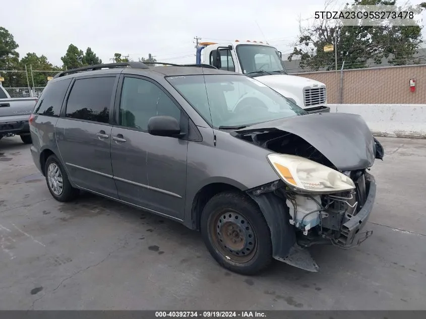 2005 Toyota Sienna Le VIN: 5TDZA23C95S273478 Lot: 40392734