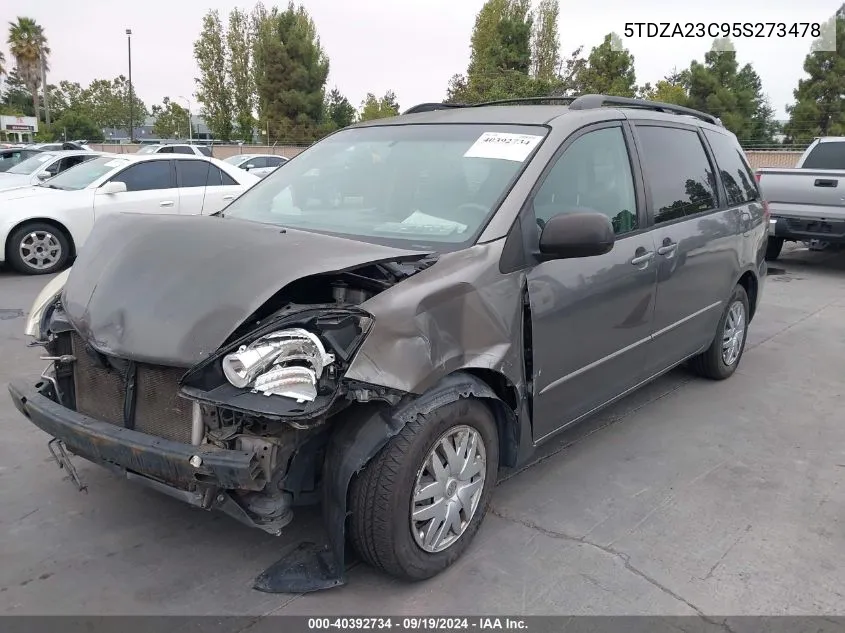 2005 Toyota Sienna Le VIN: 5TDZA23C95S273478 Lot: 40392734