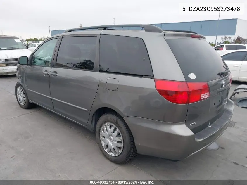 2005 Toyota Sienna Le VIN: 5TDZA23C95S273478 Lot: 40392734