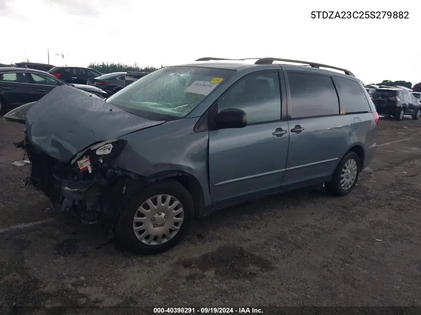 2005 Toyota Sienna Le VIN: 5TDZA23C25S279882 Lot: 40398291