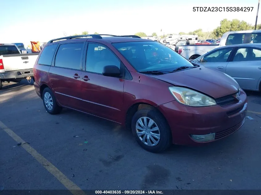 2005 Toyota Sienna Le VIN: 5TDZA23C15S384297 Lot: 40403635