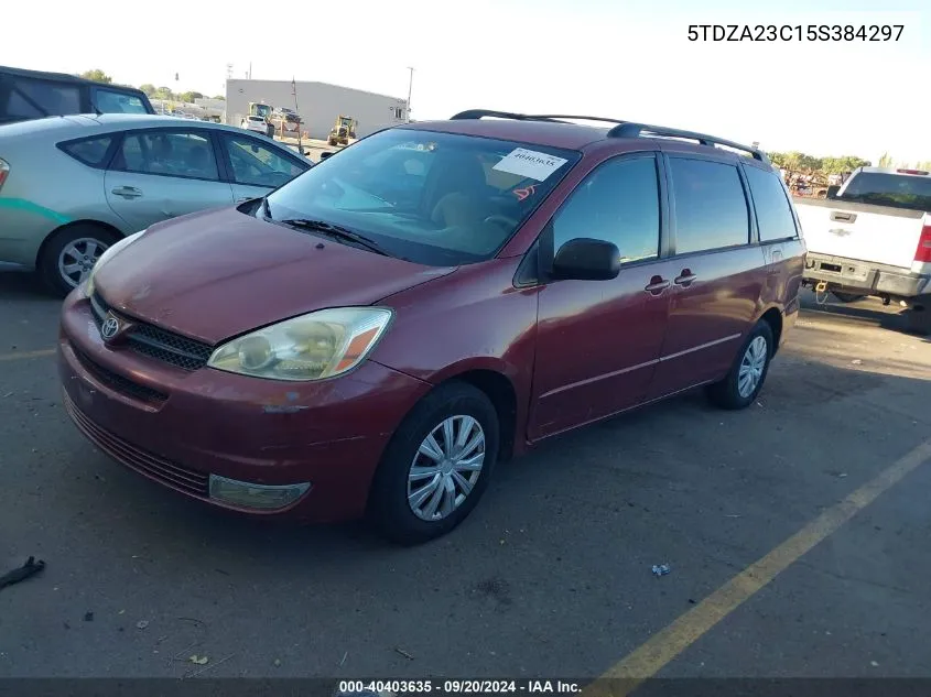 2005 Toyota Sienna Le VIN: 5TDZA23C15S384297 Lot: 40403635