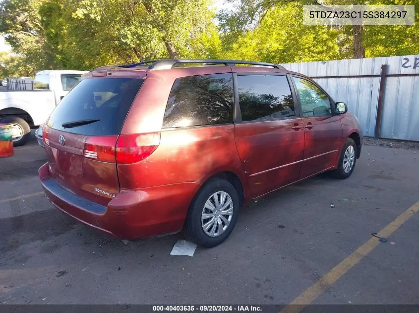 2005 Toyota Sienna Le VIN: 5TDZA23C15S384297 Lot: 40403635