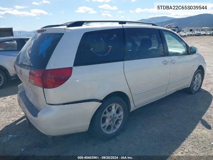 2005 Toyota Sienna Xle VIN: 5TDBA22C65S039544 Lot: 40403961