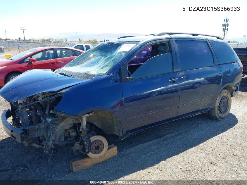 2005 Toyota Sienna Ce/Le VIN: 5TDZA23C15S366933 Lot: 40407856