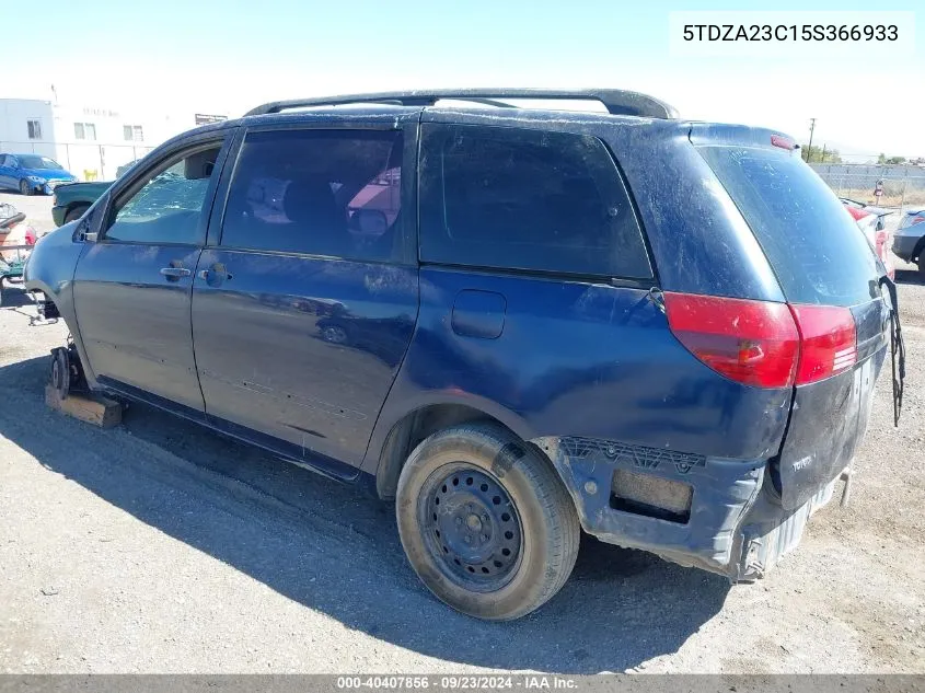 2005 Toyota Sienna Ce/Le VIN: 5TDZA23C15S366933 Lot: 40407856