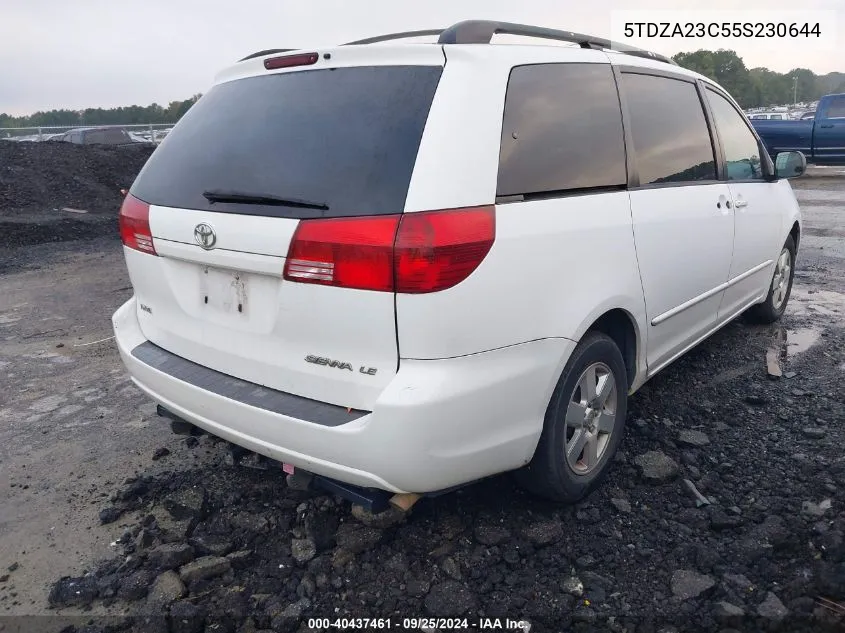 2005 Toyota Sienna Le VIN: 5TDZA23C55S230644 Lot: 40437461