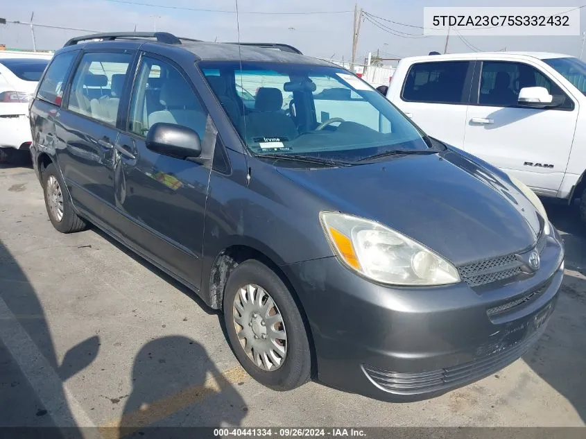 2005 Toyota Sienna Ce VIN: 5TDZA23C75S332432 Lot: 40441334