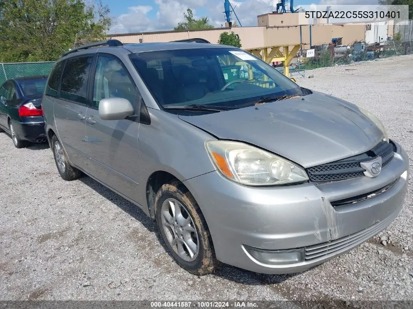 2005 Toyota Sienna Xle VIN: 5TDZA22C55S310401 Lot: 40441587