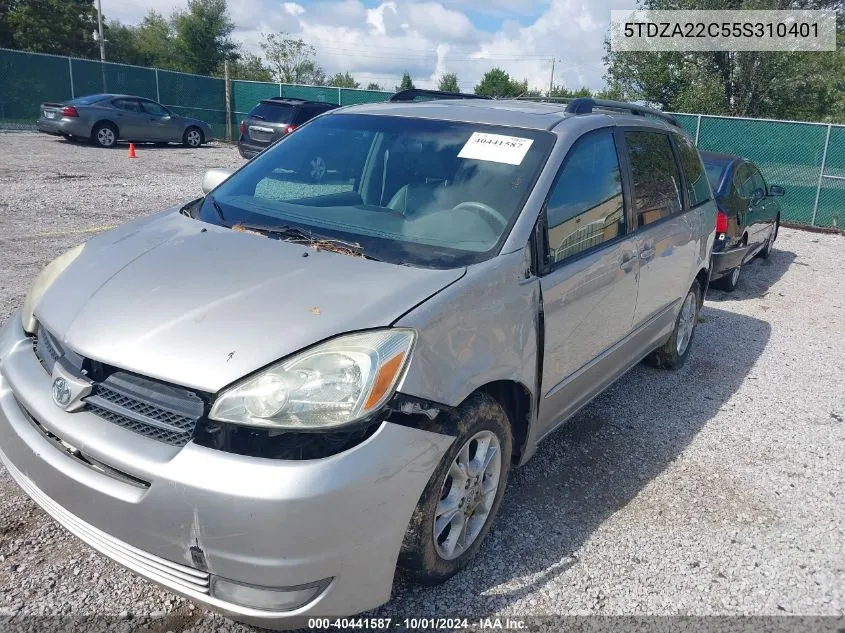 2005 Toyota Sienna Xle VIN: 5TDZA22C55S310401 Lot: 40441587