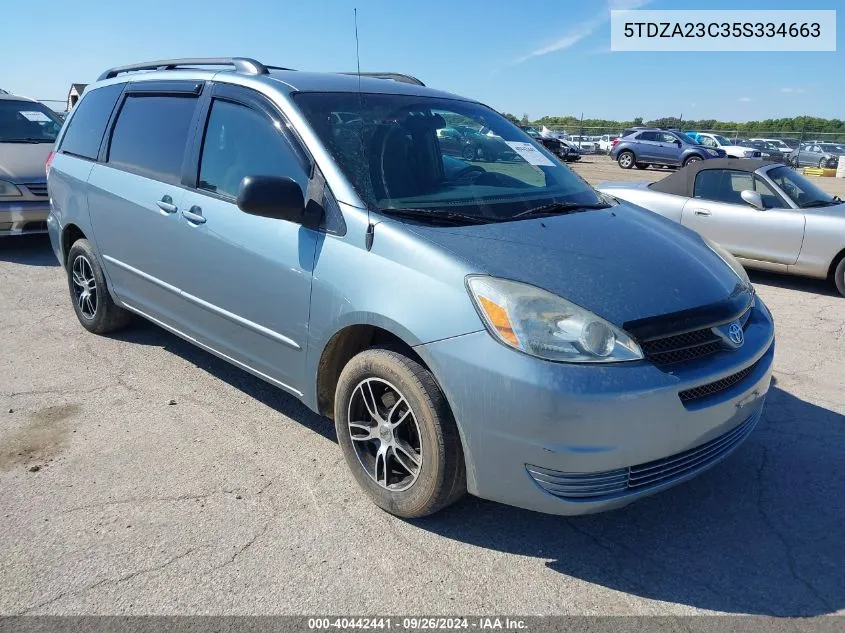 2005 Toyota Sienna Le VIN: 5TDZA23C35S334663 Lot: 40442441