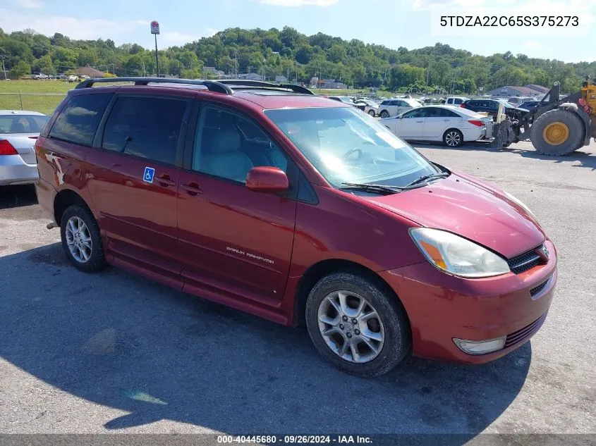 2005 Toyota Sienna Xle VIN: 5TDZA22C65S375273 Lot: 40445680