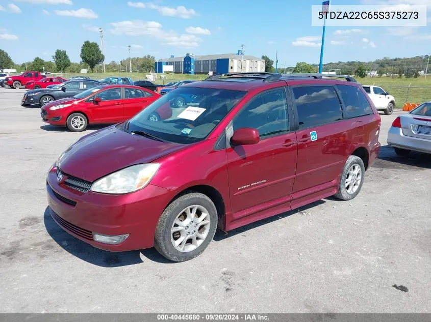 2005 Toyota Sienna Xle VIN: 5TDZA22C65S375273 Lot: 40445680