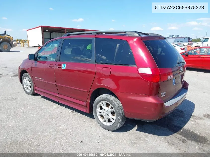 2005 Toyota Sienna Xle VIN: 5TDZA22C65S375273 Lot: 40445680