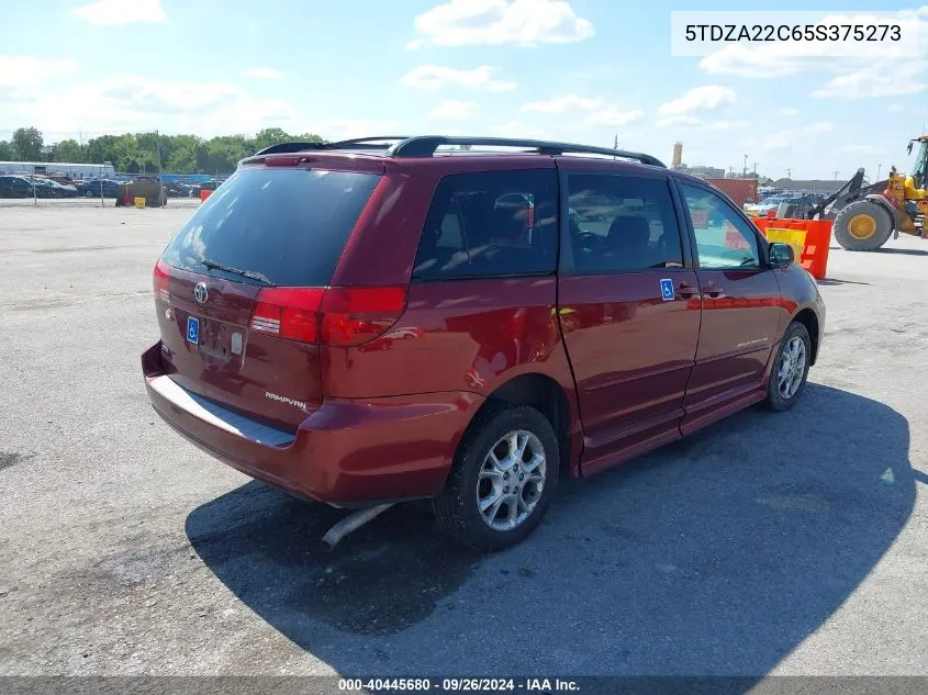 2005 Toyota Sienna Xle VIN: 5TDZA22C65S375273 Lot: 40445680