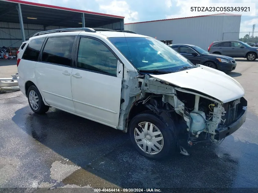 2005 Toyota Sienna Le VIN: 5TDZA23C05S343921 Lot: 40454414