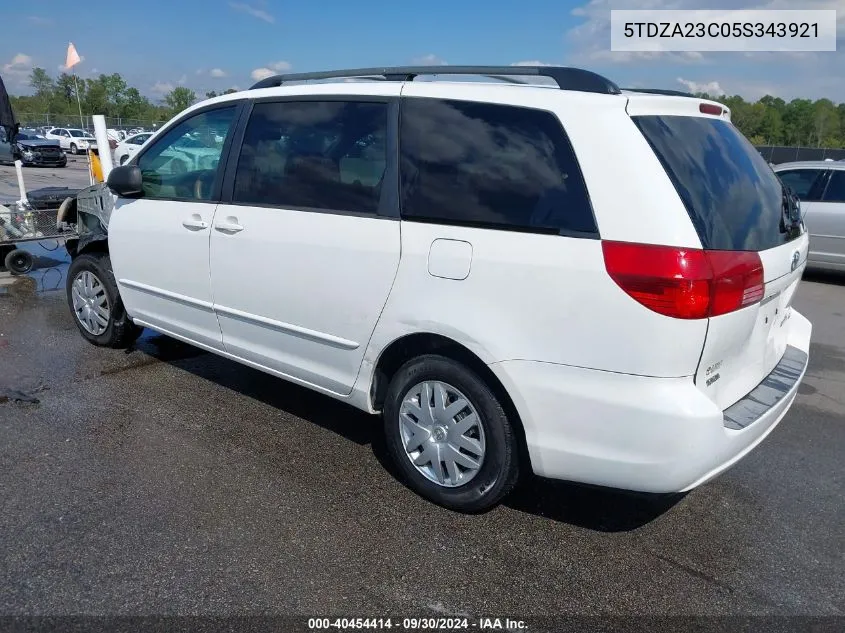 2005 Toyota Sienna Le VIN: 5TDZA23C05S343921 Lot: 40454414