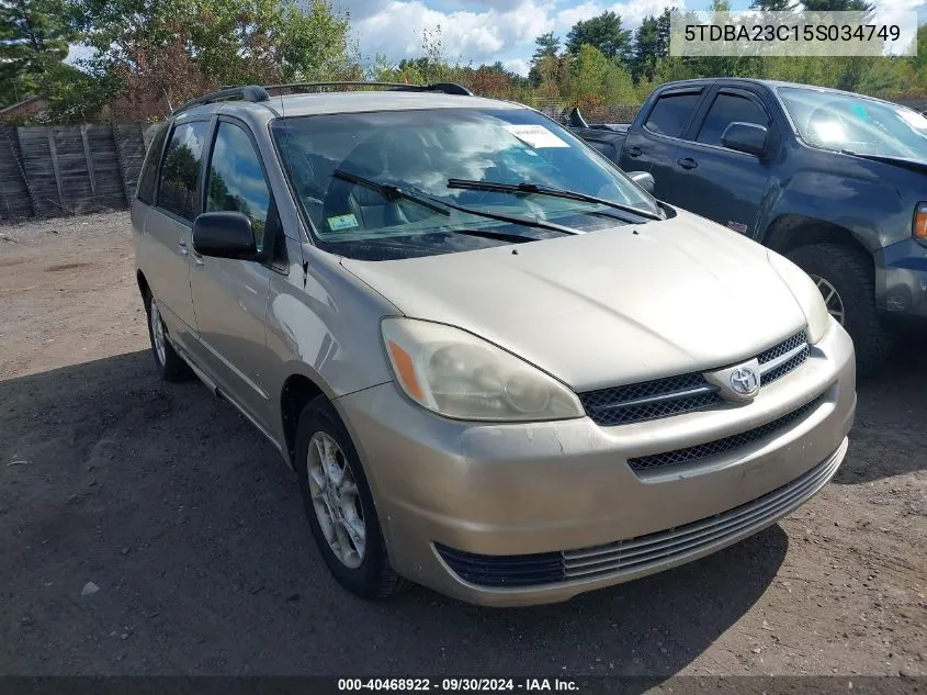 2005 Toyota Sienna Le VIN: 5TDBA23C15S034749 Lot: 40468922