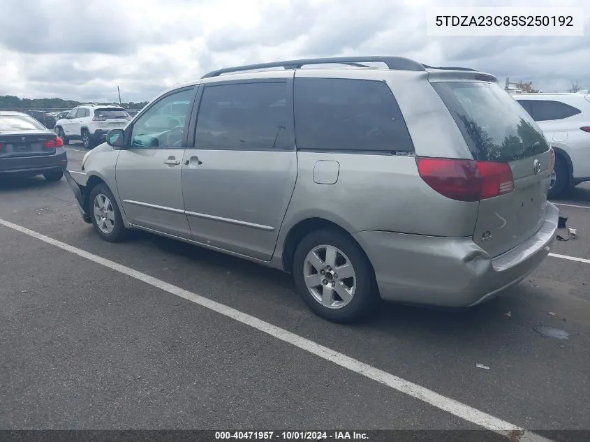 2005 Toyota Sienna Ce/Le VIN: 5TDZA23C85S250192 Lot: 40471957