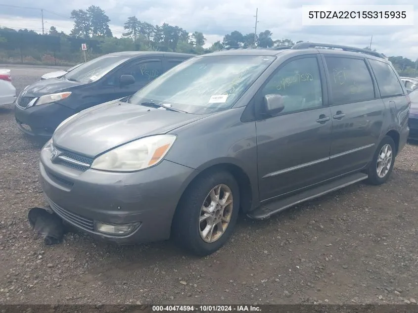 5TDZA22C15S315935 2005 Toyota Sienna Xle Limited