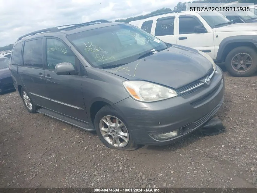 2005 Toyota Sienna Xle Limited VIN: 5TDZA22C15S315935 Lot: 40474594