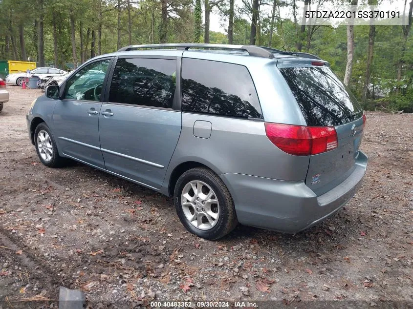 2005 Toyota Sienna Xle VIN: 5TDZA22C15S370191 Lot: 40483352