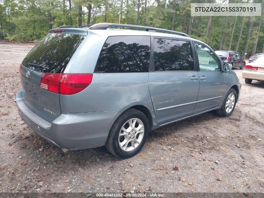 2005 Toyota Sienna Xle VIN: 5TDZA22C15S370191 Lot: 40483352