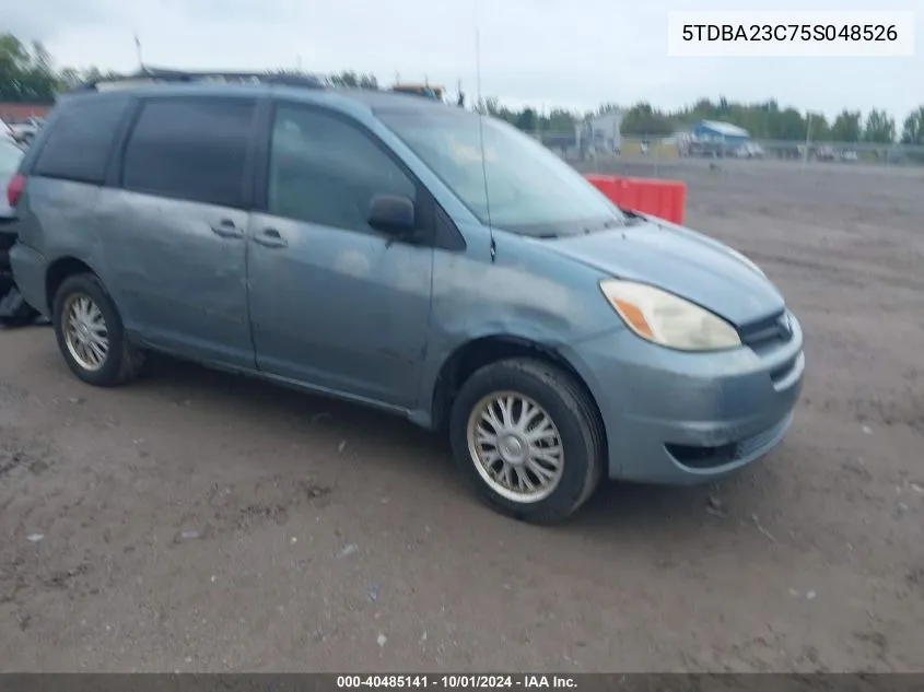 2005 Toyota Sienna Le VIN: 5TDBA23C75S048526 Lot: 40485141