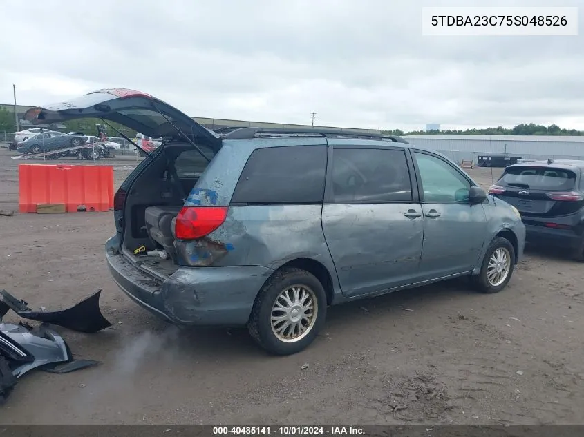 2005 Toyota Sienna Le VIN: 5TDBA23C75S048526 Lot: 40485141