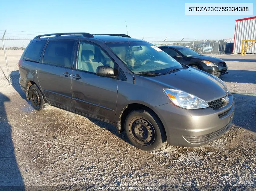 2005 Toyota Sienna Le VIN: 5TDZA23C75S334388 Lot: 40515004