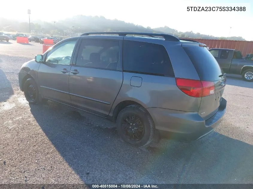 2005 Toyota Sienna Le VIN: 5TDZA23C75S334388 Lot: 40515004