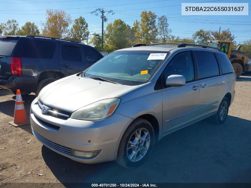 2005 Toyota Sienna Xle Limited VIN: 5TDBA22C65S031637 Lot: 40701250