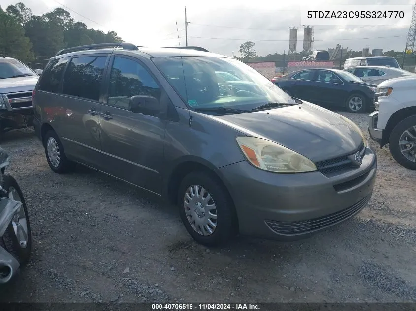 2005 Toyota Sienna Le VIN: 5TDZA23C95S324770 Lot: 40706519