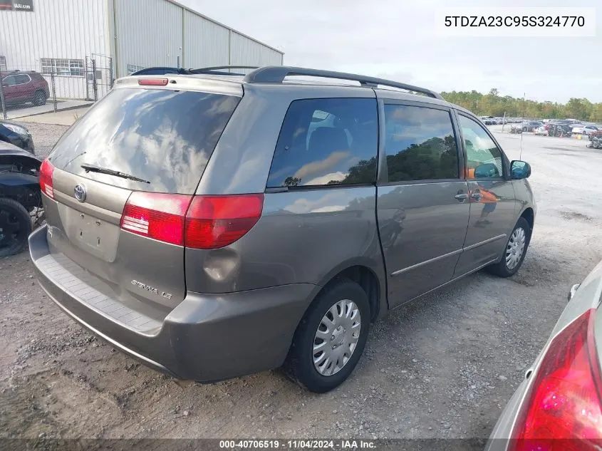 2005 Toyota Sienna Le VIN: 5TDZA23C95S324770 Lot: 40706519