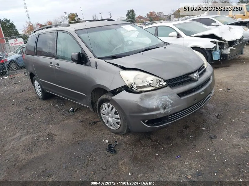 2005 Toyota Sienna Le VIN: 5TDZA23C95S333260 Lot: 40726372