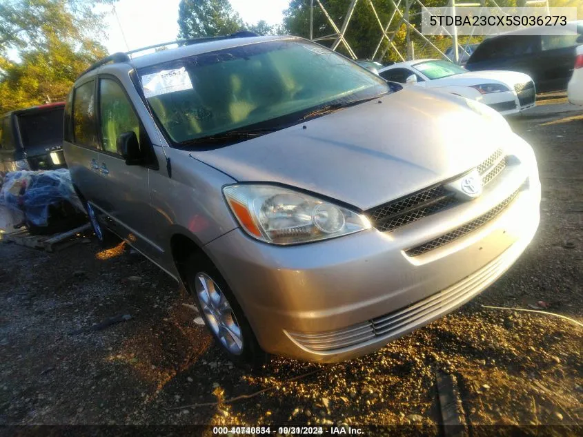 2005 Toyota Sienna Le VIN: 5TDBA23CX5S036273 Lot: 40740834