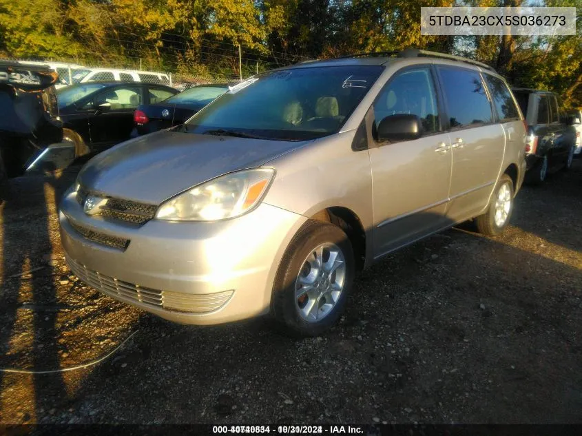 2005 Toyota Sienna Le VIN: 5TDBA23CX5S036273 Lot: 40740834