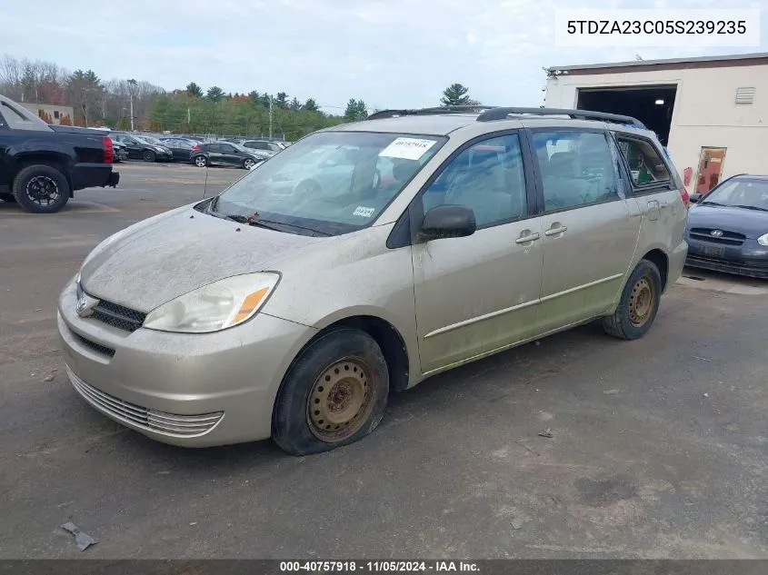 2005 Toyota Sienna Ce VIN: 5TDZA23C05S239235 Lot: 40757918