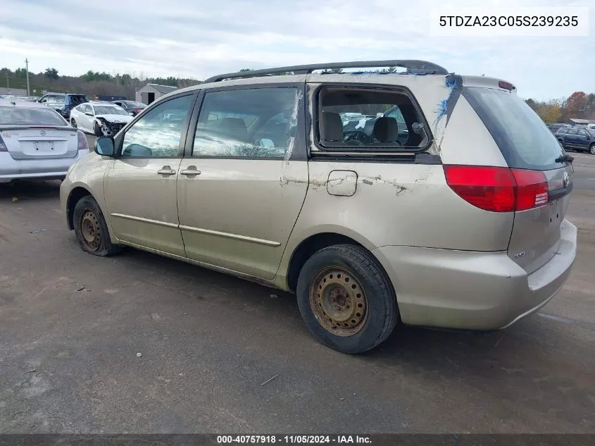 2005 Toyota Sienna Ce VIN: 5TDZA23C05S239235 Lot: 40757918