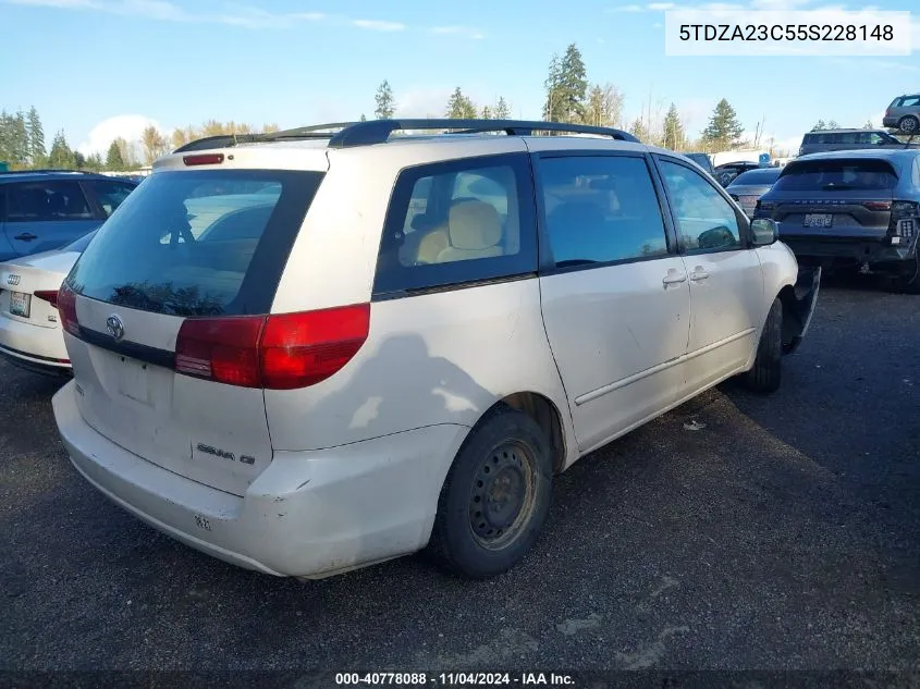 2005 Toyota Sienna Le VIN: 5TDZA23C55S228148 Lot: 40778088