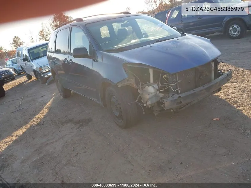 2005 Toyota Sienna Le VIN: 5TDZA23C45S386979 Lot: 40803699