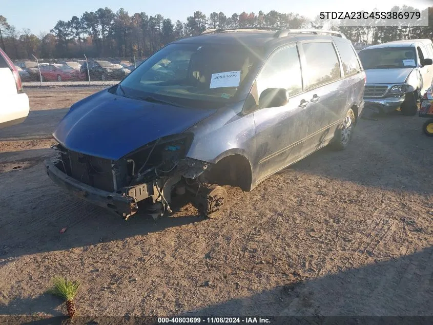 2005 Toyota Sienna Le VIN: 5TDZA23C45S386979 Lot: 40803699