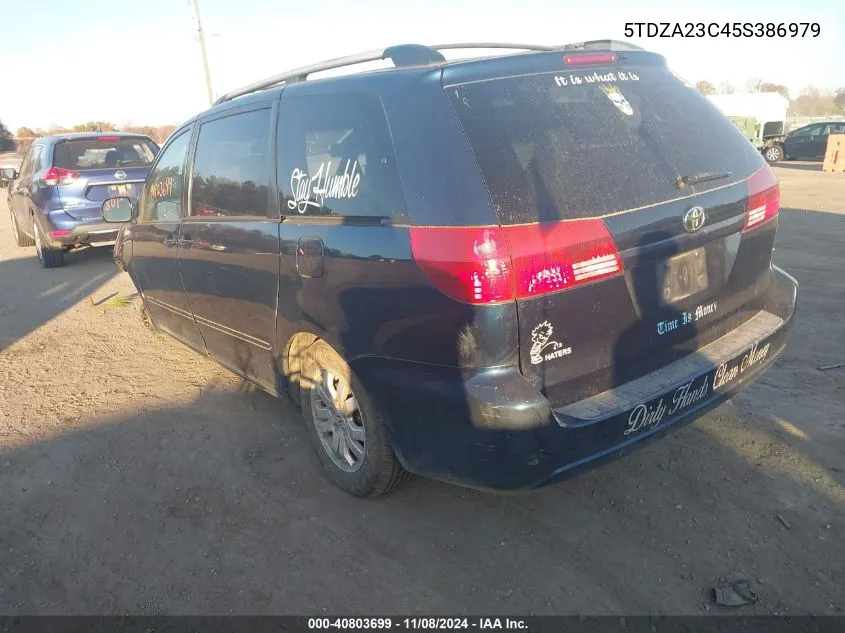 2005 Toyota Sienna Le VIN: 5TDZA23C45S386979 Lot: 40803699