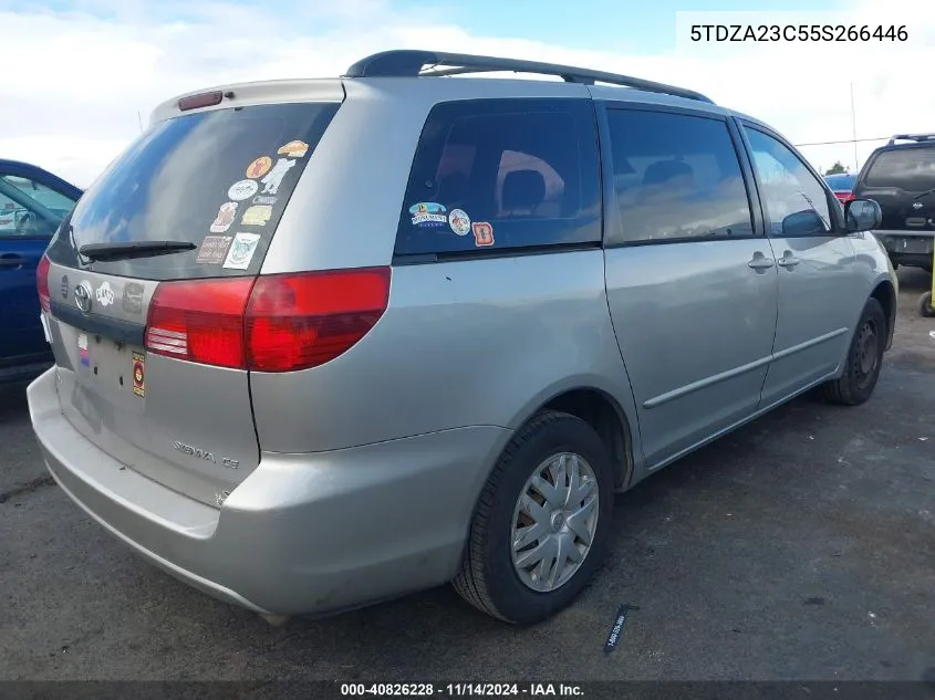 2005 Toyota Sienna Ce VIN: 5TDZA23C55S266446 Lot: 40826228