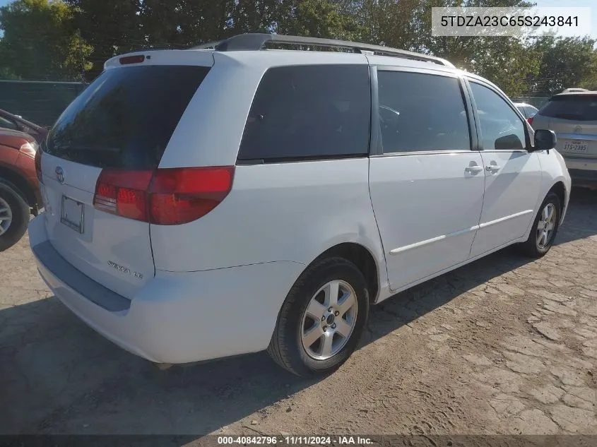 2005 Toyota Sienna Le VIN: 5TDZA23C65S243841 Lot: 40842796