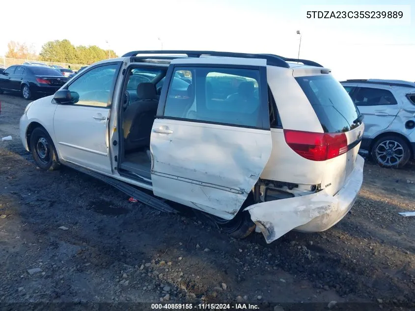 2005 Toyota Sienna Ce VIN: 5TDZA23C35S239889 Lot: 40859155