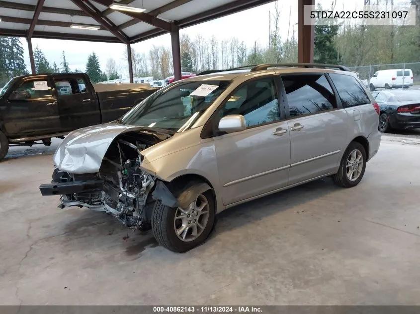 2005 Toyota Sienna Xle VIN: 5TDZA22C55S231097 Lot: 40862143