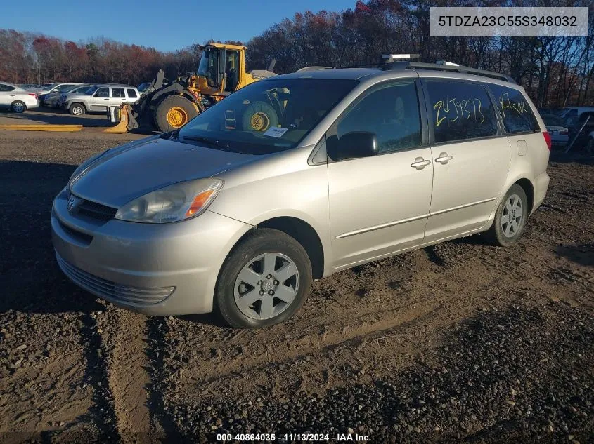 2005 Toyota Sienna Le VIN: 5TDZA23C55S348032 Lot: 40864035