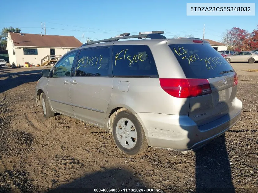 2005 Toyota Sienna Le VIN: 5TDZA23C55S348032 Lot: 40864035