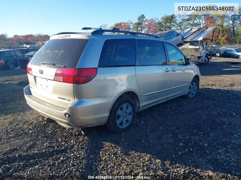 2005 Toyota Sienna Le VIN: 5TDZA23C55S348032 Lot: 40864035